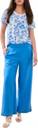 Tribal Contrast Stitch Ankle Pant In Royal Blue