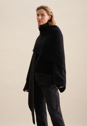 Seidensticker Halstuch SEIDENSTICKER Schwarze Rose, Damen, Gr. onesize, schwarz, 80% Wolle 15% Polyamid/Nylon 5% Kaschmir, Modet&uuml;cher Halstuch