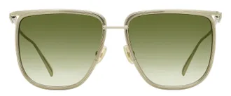 Ferragamo SF324S Oversized Square Metal Sunglasses - Gold
