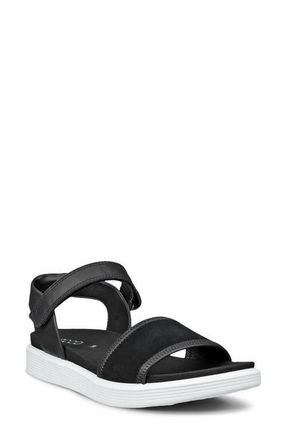 Ecco Soft Two Strap Sandal in Black/Black at Nordstrom, Size 10-10.5Us
