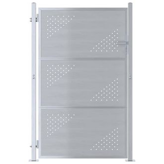 vidaXL Puerta De Jard&iacute;n Plateado 85 X 120 Cm Acero Inoxidable Vidaxl