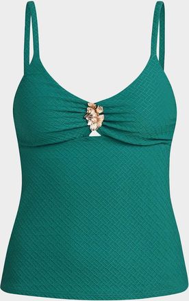 La Blanca Textured Tides Tankini Swim Top