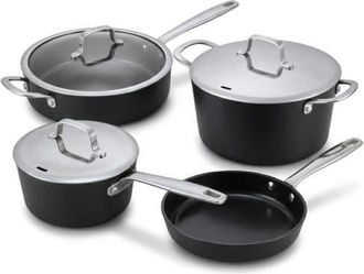 alva Maestro 7-Piece Ceramic Nonstick Cookware Set - Induction & Oven Safe in Black at Nordstrom