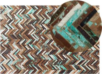 Beliani Rug AMASYA Brown 140 x 200 cm Leather