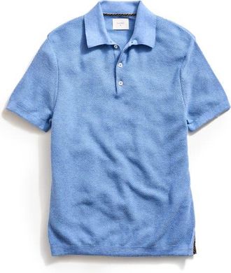 Billy Reid Solid Cotton Piqué Polo Sweater in Provence Heather at Nordstrom, Size X-Small