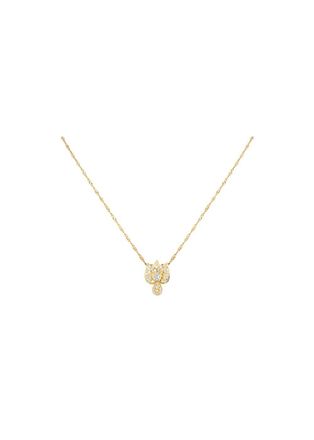 Bespoke 18ct yellow gold & white diamond floral pendant necklace