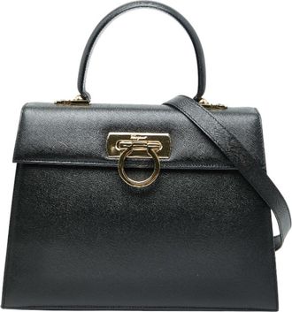 Ferragamo Leather Handbag Shoulder Bag (Pre-Owned)