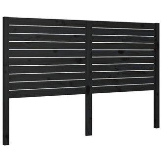 vidaXL Cabecero De Cama Madera Maciza De Pino Negro 166x4x100 Cm Vidaxl