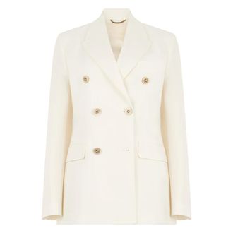 Golden Goose Jassen, Dames, Beige, L, Wol, Dubbelrijige Blazer