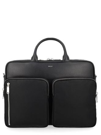 Bally Neutrals Vogel Dual Zip Briefcase
