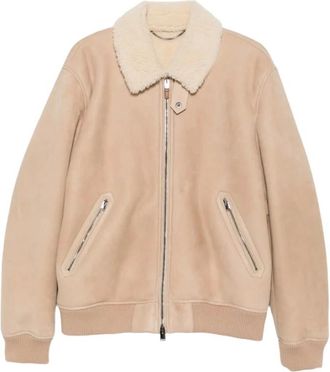 Canali Giacca Bomber con Collo in Shearling - - Jackets - Uomo - Beige - M