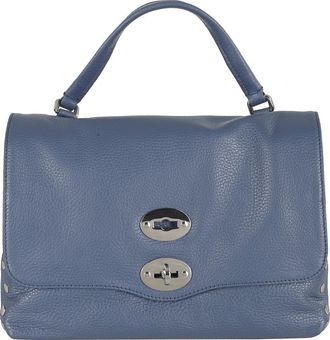 Zanellato Blauwe Postina Daily Small Tas - Dames - Handtassen - Blauw - ONE Size - Leer - Tassen