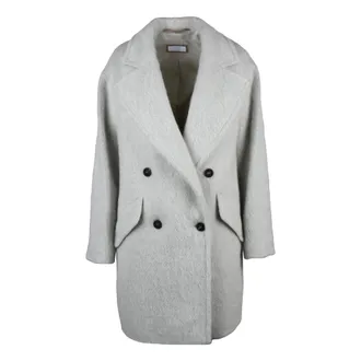 PESERICO Dames, Mantels, Grijs, Maat: XL Wol