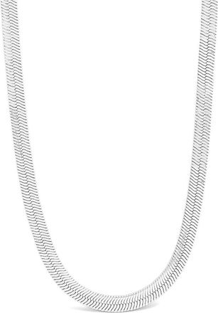 Sterling Forever Silver Herringbone Chain Necklace