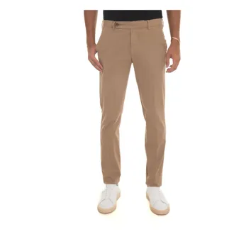 Berwich Broeken, Heren, Beige, XL, Katoen, Slim Fit Chino met Tailoring Split