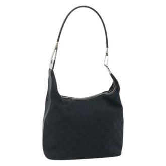 Gucci Pre-owned Shoulder Bags, female, Black, Size: ONE SIZE Pre-owned Vintage GG Canvas Shoulder Bag