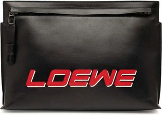Loewe 2016 Leather Logo T Pouch clutch bag - Nero
