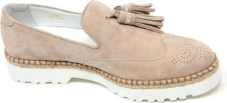 Hogan Nappine Slip-On Schoen - Dames - Loafers - Beige - 39 EU - Su&egrave;de - Schoenen
