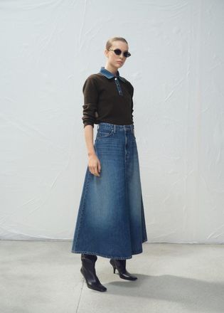 Mango Gonna midi denim blu scuro - Donna - XS - MANGO