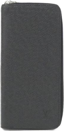 Louis Vuitton Black Leather Long Wallet (Bi-Fold) (Pre-Owned)