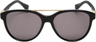 Rag & Bone 54mm Pilot Sunglasses in Shiny Black /Smoke Lenses at Nordstrom