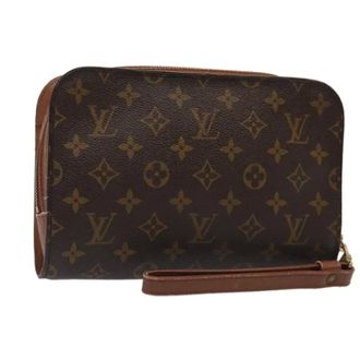 Louis Vuitton Pre-owned Tela clutches - - Pre-owned - Donna - Marrone - ONE SIZE