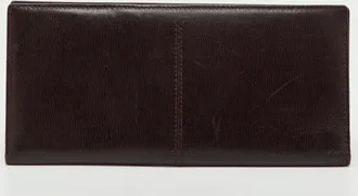 Tod's Tods Dark Brown Leather Long Wallet