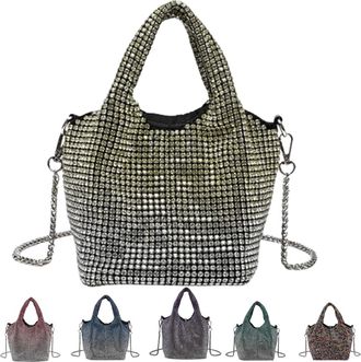 Generic Elegant Rhinestone Clutch Purse for Women,Sparkly Evening Bag with Chain for Wedding,Prom,Party,Gala (gradient yellow)