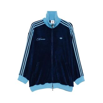 adidas Training Jackets, female, Blue, Size: M Track Top Velvet