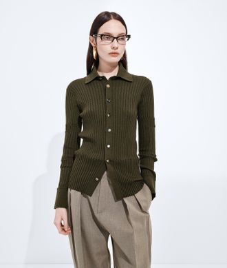 Bottega Veneta Camicia In Seta E Cashmere A Coste - Bottega Veneta
