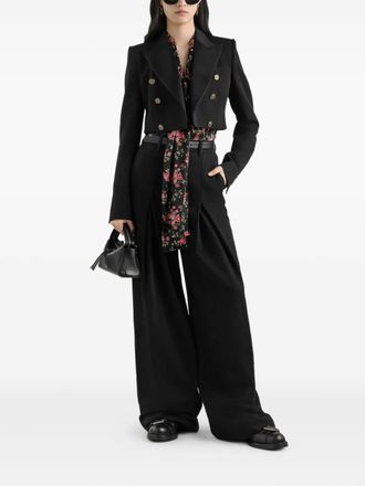 Dolce & Gabbana floral tie-neck blouse - women - Silk/Elastane - 40 - Black