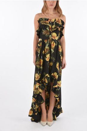 Philipp Plein COUTURE vestito asimmetrico maxi APPEAL stampa floreale in s taglia L