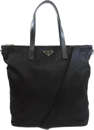 Prada Veelzijdige Tote Bag met Ritssluiting en Verstelbare Riem - Dames - Shoppers - Zwart - ONE Size - Tassen