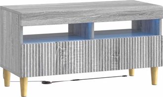 vidaXL Mueble De Tv Led Sonoma Gris Madera De Ingenier&iacute;a Vidaxl