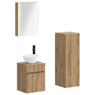 vidaXL Juego De Muebles De Ba&ntilde;o 4 Pcs Roble Artesanal Vidaxl