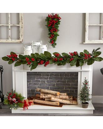 Nearly Natural 26in. Berry Boxwood Teardrop