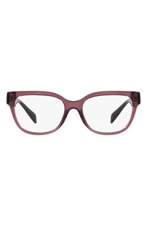 Versace 54mm Pillow Optical Glasses in Transparent Violet at Nordstrom