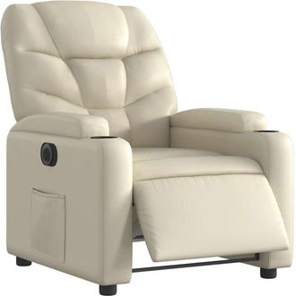 vidaXL Poltrona Reclinabile Elettrica Crema in Similpelle - Vidaxl