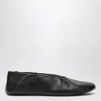 The Row Ballerine Stella nere in pelle e shearling