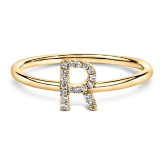 House of Brilliance 10K Gold Diamond Accent Initial A-Z Ring