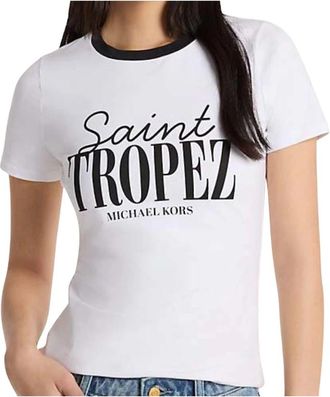 Michael Kors St. Tropez Tee - Dames - T-shirts - Wit - M - Katoen - Tops