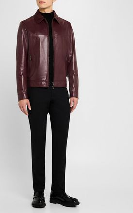 Stefano Ricci Mens Leather Full-Zip Blouson