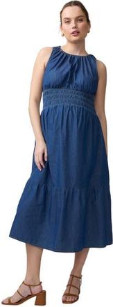 Ingrid & Isabel Sleeveless Chambray Midi Dress in Indigo Chambray at Nordstrom, Size X-Small