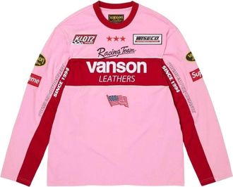 SUPREME x Vanson Leathers SS26 L/S T-Shirt Pink SUP-SS26-007-PINK