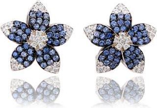 Suzy Levian Sapphire Flower Stud Earrings in Blue at Nordstrom Rack