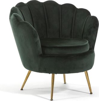 Siediti Fuori e Dentro Sill&oacute;n relax concha terciopelo verde/oro