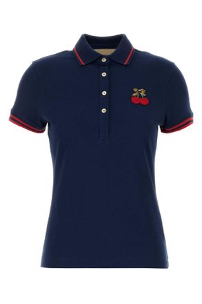 Valentino Garavani Blauwe Popeline Polo T-Shirt