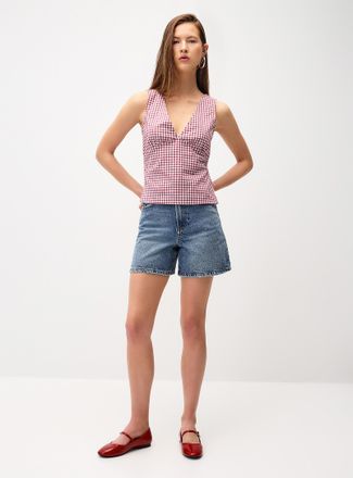 Twik Womens High-rise denim mom short