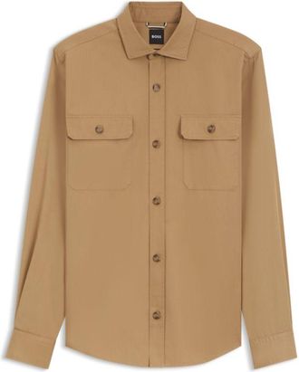BOSS Heritage casual-fit shirt in compact cotton poplin