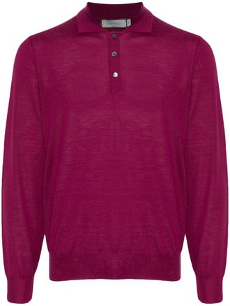 Canali merino-wool polo shirt - Pink